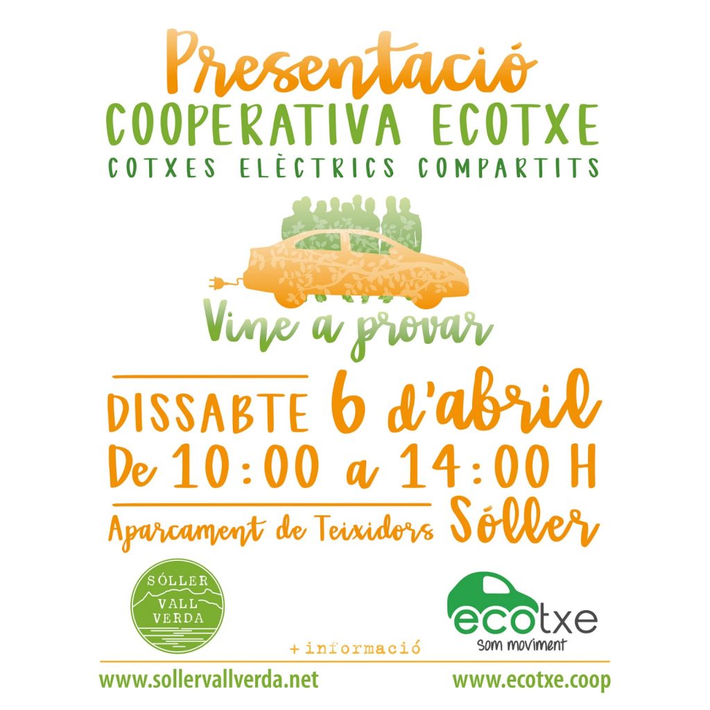 Dissabte 6 d'abril de 10h a 14h vine a conèixer Ecotxe a Sóller. 